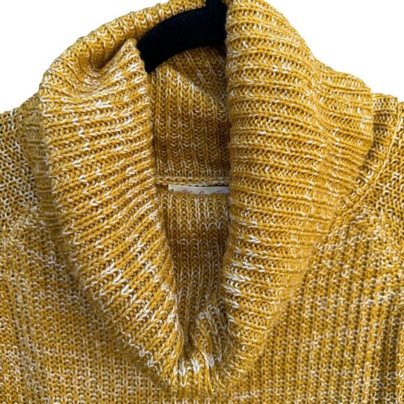 Its Our Time Mustard Yellow Womens Open Knit Cowl Neck Long Sleeve Sweater XL - Picture 5 of 10